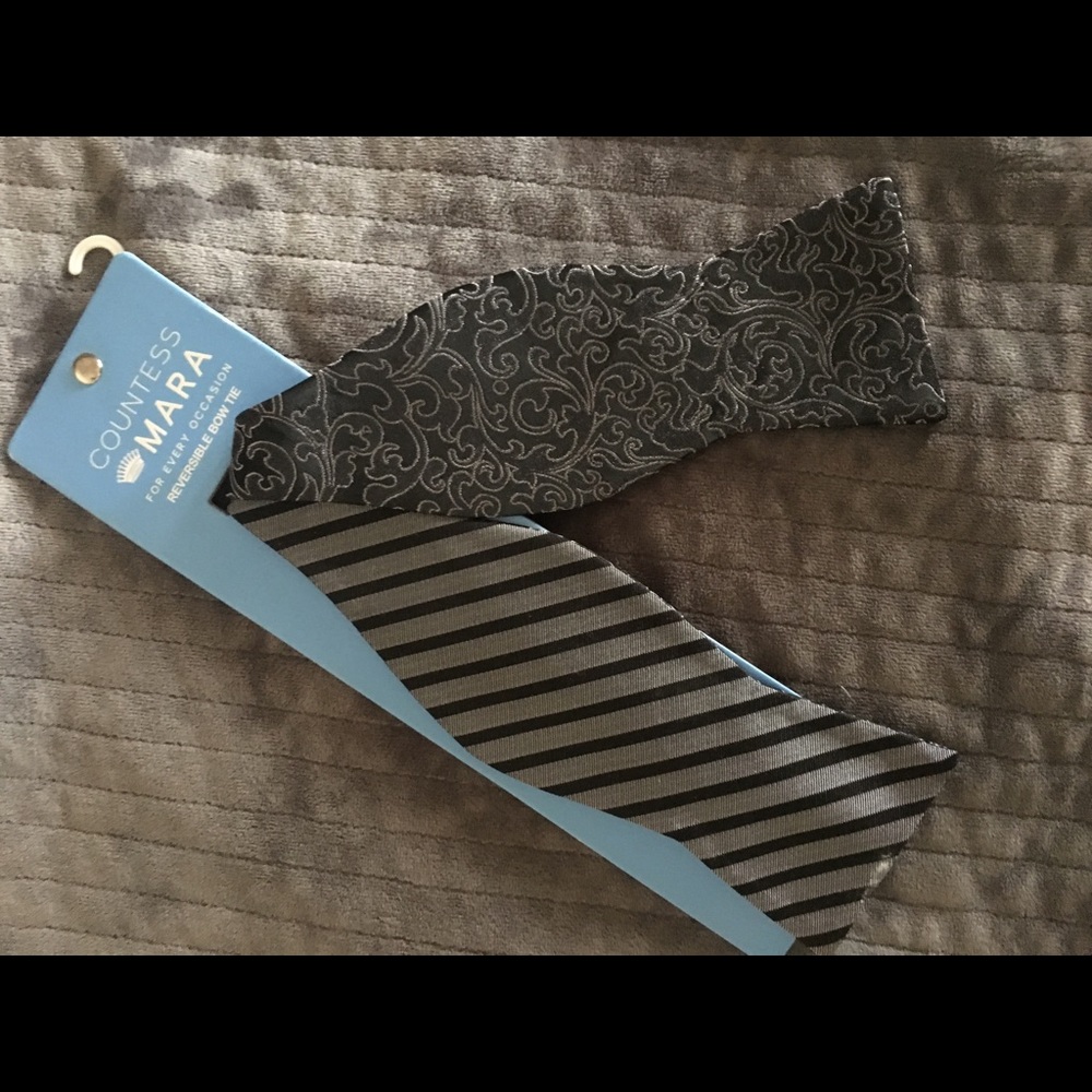 Bow Tie - Reversible black and grey